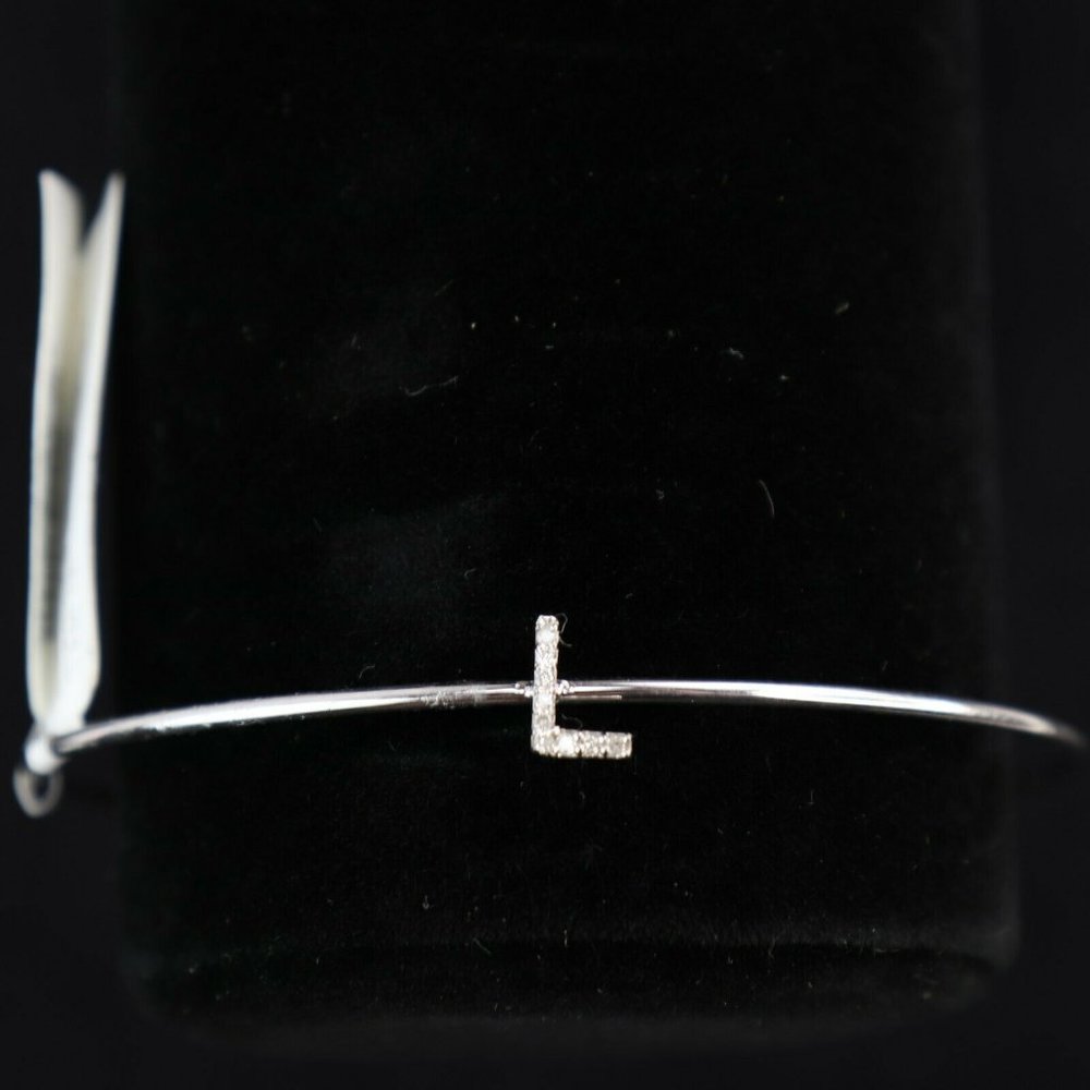LaSoula Diamond Initial L Pendant Bracelet, Sterling‎ Silver